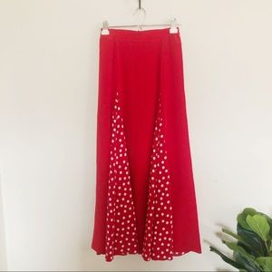 CUSTOM-MADE Red and White Maxi Skirt